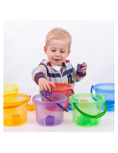 TIK-73101,Galeti transparente colorate, set 6 buc