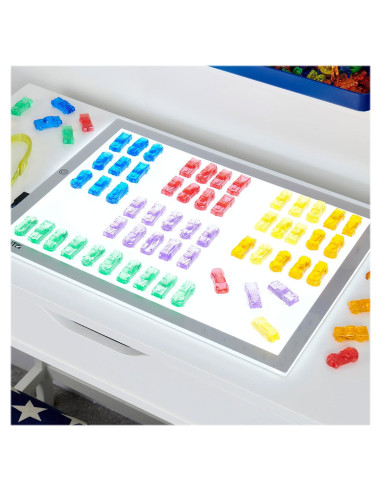 TIK-73149,Set de sortare, Masinute translucide colorate, 72 piese