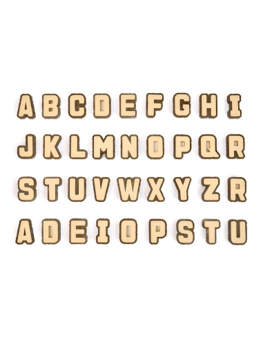 G301409,Litere cu aspect de scoarta de copac, 36 piese, Guidecraft