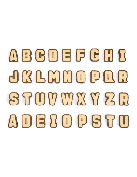 G301409,Litere cu aspect de scoarta de copac, 36 piese, Guidecraft