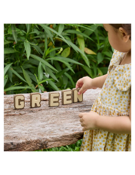 G301409,Litere cu aspect de scoarta de copac, 36 piese, Guidecraft