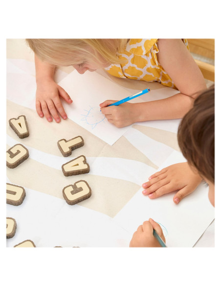 G301409,Litere cu aspect de scoarta de copac, 36 piese, Guidecraft