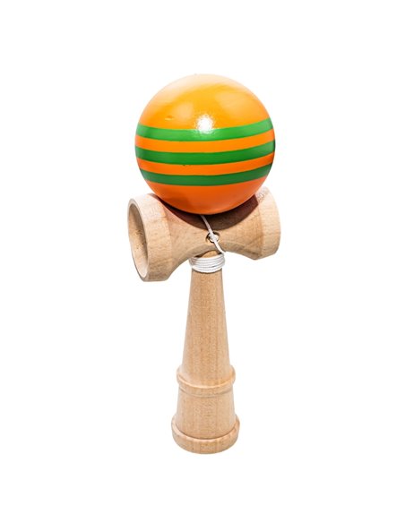 Kendama din lemn 6.5 x 6 x 18 cm, Portocaliu