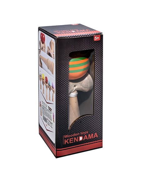 Kendama din lemn 6.5 x 6 x 18 cm, Rosu
