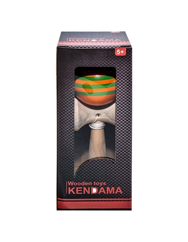 Kendama din lemn 6.5 x 6 x 18 cm, Portocaliu