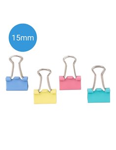 Clips hartie color 15 mm Deli DLE8556A, 60 bucati, cutie plastic