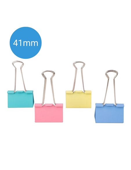 Clips hartie color 41 mm Deli DLE8556A, 24 bucati, cutie plastic Clips hartie color 41 mm Deli DLE8556A, 24 bucati, cutie plastic