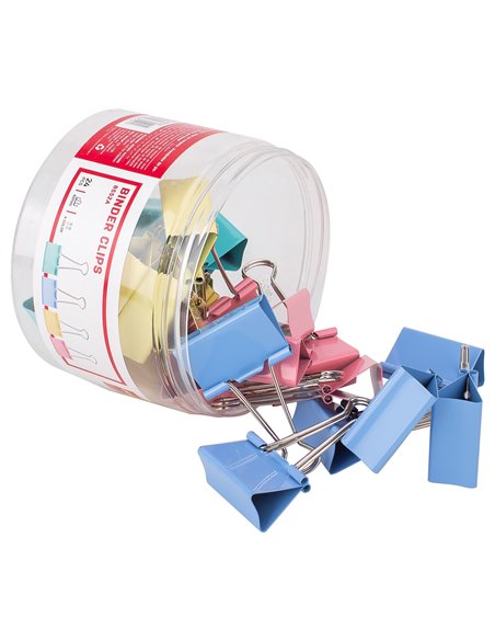 Clips hartie color 41 mm Deli DLE8556A, 24 bucati, cutie plastic Clips hartie color 41 mm Deli DLE8556A, 24 bucati, cutie plastic