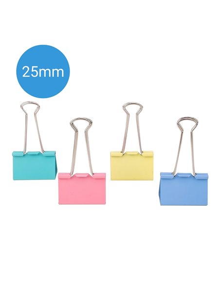 Clips hartie color 25 mm Deli DLE8554A, 48 bucati, cutie plastic