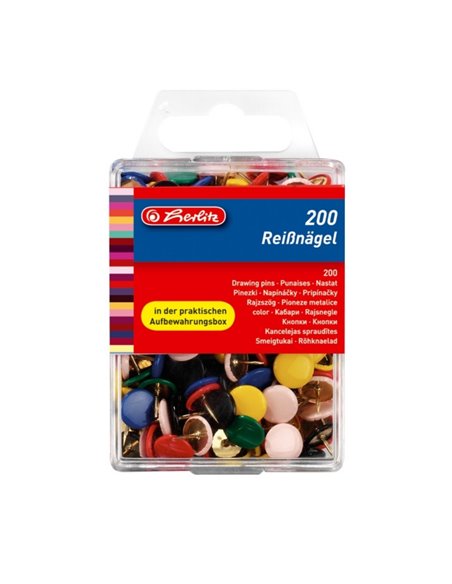 Pioneze Metalice Herlitz 200 Buc/Cutie, Color