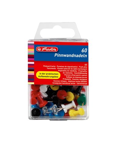 Pioneze afisaj panou Herlitz, 60 bucati/cutie Pioneze afisaj panou Herlitz, 60 bucati/cutie