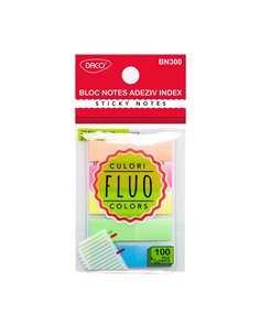 Bloc notes adeziv index (Post-it) Daco BN301, 45×12 mm, 5 culori