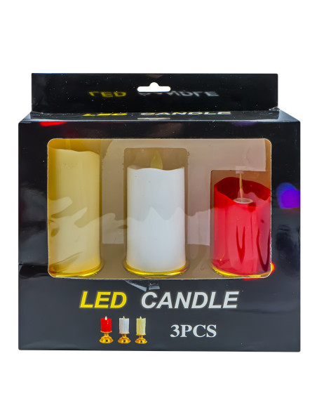 ROB-LUM-16,Lumanare ornamentala - Candela, 3 buc/set ROB-LUM-16,Lumanare ornamentala - Candela, 3 buc/set