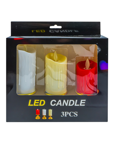 ROB-LUM-17,Lumanare ornamentala - Candela, 3 buc/set ROB-LUM-17,Lumanare ornamentala - Candela, 3 buc/set