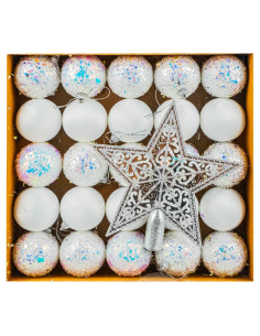 ROB-JQ-27920,Globuri pom Craciun, Albe, 26 buc/set