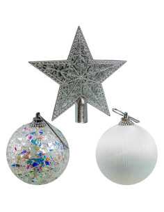 ROB-JQ-27920,Globuri pom Craciun, Albe, 26 buc/set 2