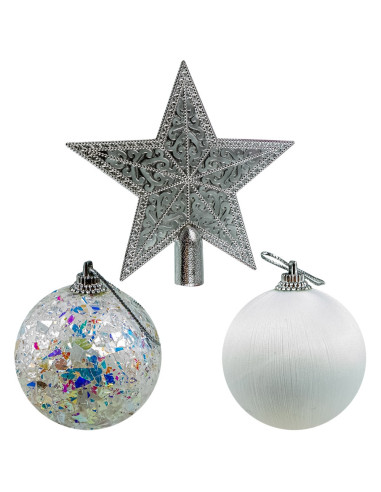 ROB-JQ-27920,Globuri pom Craciun, Albe, 26 buc/set