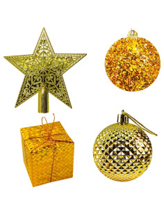 ROB-JQ-27926,Globuri pom Craciun, Aurii, 26 buc/set 2