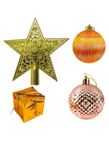 ROB-JQ-27896,Globuri pom Craciun, Portocalii, 26 buc/set ROB-JQ-27896,Globuri pom Craciun, Portocalii, 26 buc/set