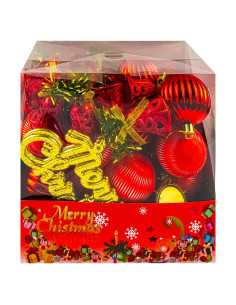 ROB-JQ-31711,Globuri pom Craciun, Rosii, 46 buc/set