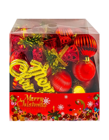 ROB-JQ-31711,Globuri pom Craciun, Rosii, 46 buc/set ROB-JQ-31711,Globuri pom Craciun, Rosii, 46 buc/set