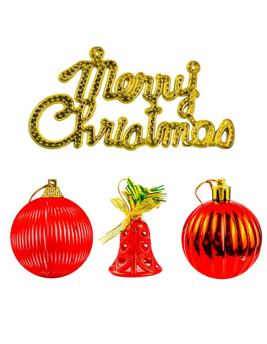 ROB-JQ-31711,Globuri pom Craciun, Rosii, 46 buc/set ROB-JQ-31711,Globuri pom Craciun, Rosii, 46 buc/set