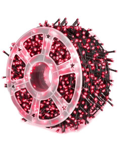 ROB-40691,Instalatie pom Craciun, 240 becuri, 50 m, Rosie