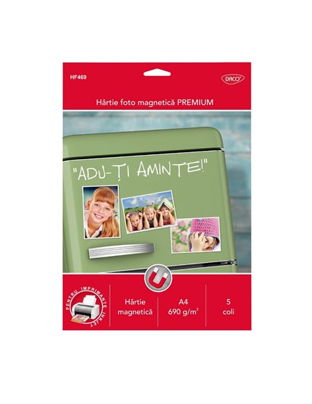Hartie foto magnetica A4 DACO HF469, 690 g, 5 coli