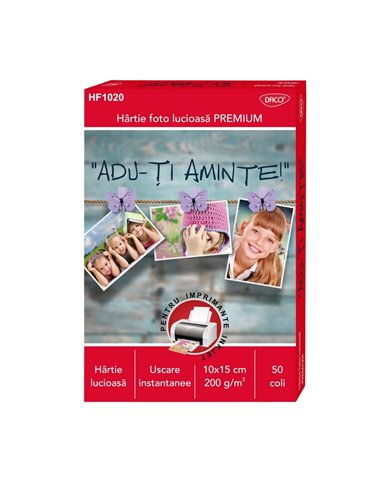 Hartie foto DACO HF1020, 10 x 15 cm, 200g, 50 coli