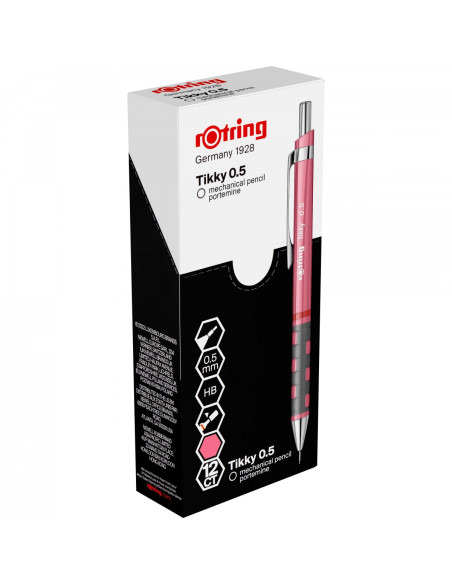 RO2189063,Creion mecanic Rotring Tikky 3 RO2189063, 0.5 mm, Roz sidefat