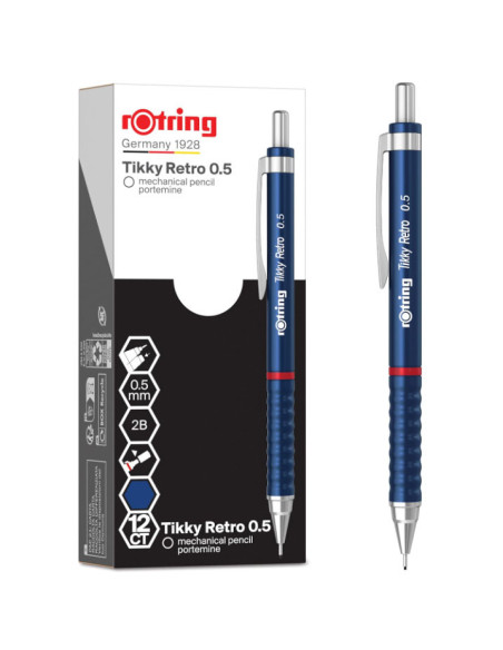 RO2202566,Creion mecanic Rotring Tikky 3 RO2202566, 0.5 mm, Albastru retro