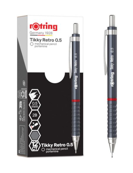 RO2202567,Creion mecanic Rotring Tikky 3 RO2202567, 0.5 mm, Gri retro
