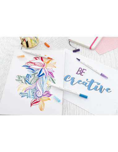 EF551510,Carioci 10 culori 2 capete (carioca+liner) eberhard faber