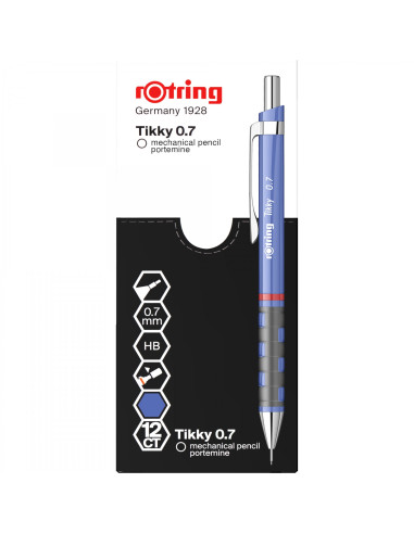 RO2214584,Creion mecanic Rotring Tikky 3 RO2214584, 0.7 mm, Albastru iris