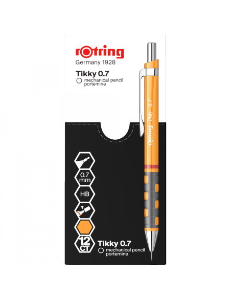 RO2214585,Creion mecanic Rotring Tikky 3 RO2214585, 0.7 mm, Portocaliu deschis