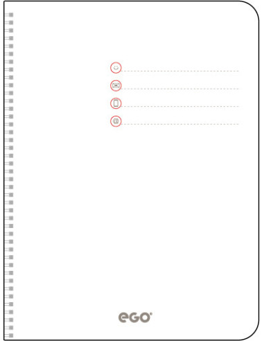 EGOSIENAVR10,Agenda nedatata cu spira A4 Siena Ego, Neagra