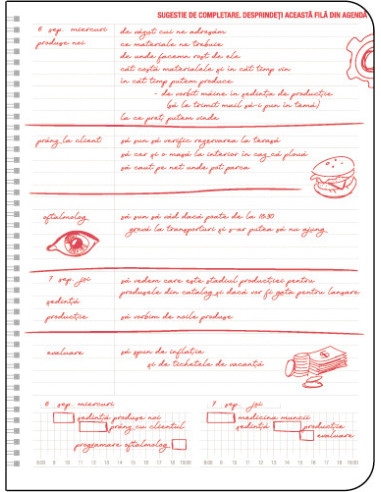 EGOSIENAVR11,Agenda nedatata cu spira A4 Siena Ego, Rosie