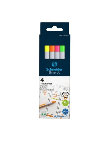 Set 4 textmarkere Schneider Shine-Up, 1-4 mm