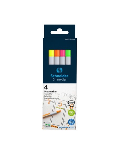 Set 4 textmarkere Schneider Shine-Up, 1-4 mm