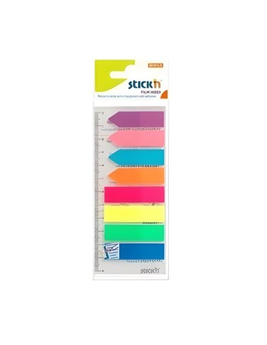 Stick index plastic transp. color 45 x 12 mm, 8 x 25 file/set + index sageata
