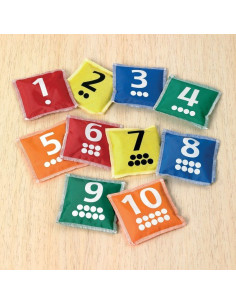 EDX61070,Saculeti boabe de fasole cu numere si buline set de 10
