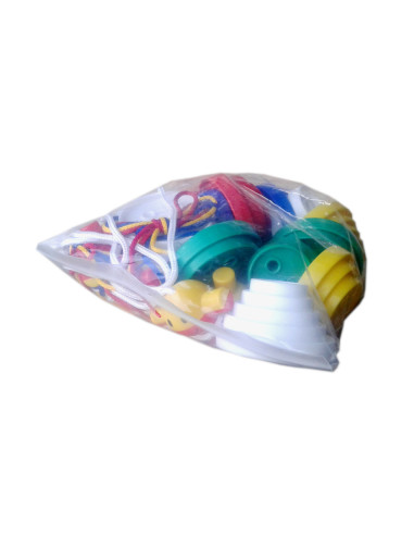 EDX41030,Nasturi de insirat plastic Gigant, Commotion, set de 44 bucati, multicolor