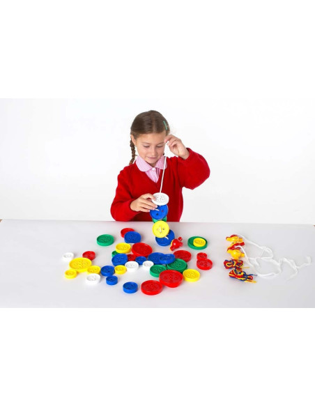 EDX41030,Nasturi de insirat plastic Gigant, Commotion, set de 44 bucati, multicolor