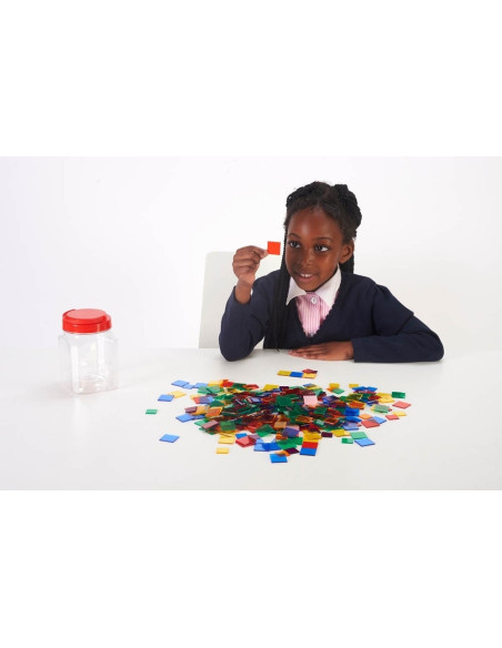 EDX13442J,Joc sortare patrate transparente, Edx Education, set de 300 bucati