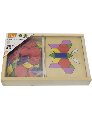 VIG50029,Set mozaic din lemn Tangram cu modele