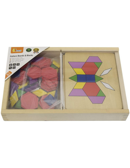 VIG50029,Set mozaic din lemn Tangram cu modele