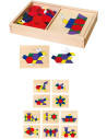 VIG50029,Set mozaic din lemn Tangram cu modele