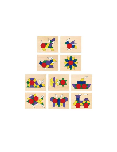 VIG50029,Set mozaic din lemn Tangram cu modele