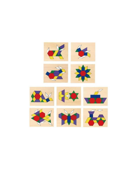 VIG50029,Set mozaic din lemn Tangram cu modele