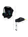 KCMIPRFXBLK0000,Scoica Auto Kinderkraft Mink Pro I-size 40-75 Cm + Baza Zestaw Black